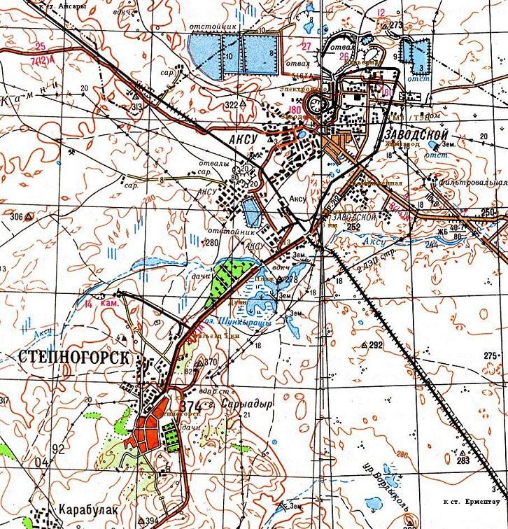 Карта казахстана степногорск